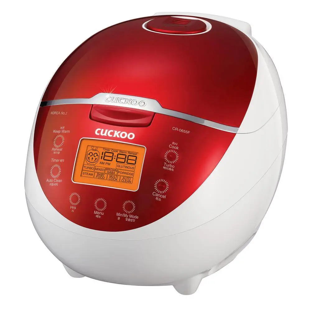 Cuckoo 6-Cup Red and White Micom Rice Cooker CR-0655F