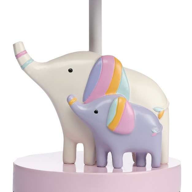 Bedtime Originals Elephant Dreams Pink lavender Nursery Lamp With Shade amp Bulb