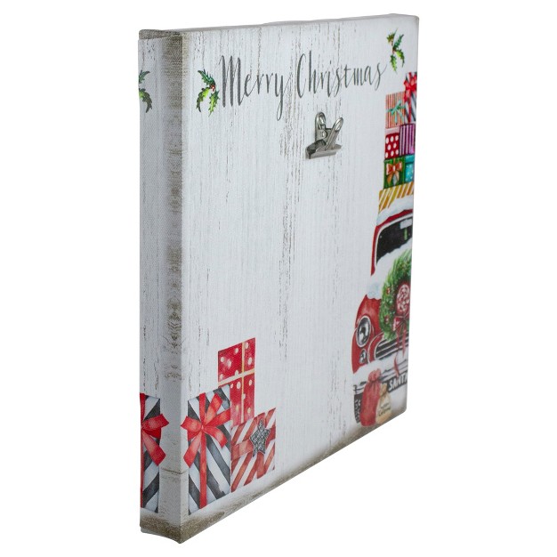 Car And Gifts Merry Christmas Canvas Wall Art With Photo Clip