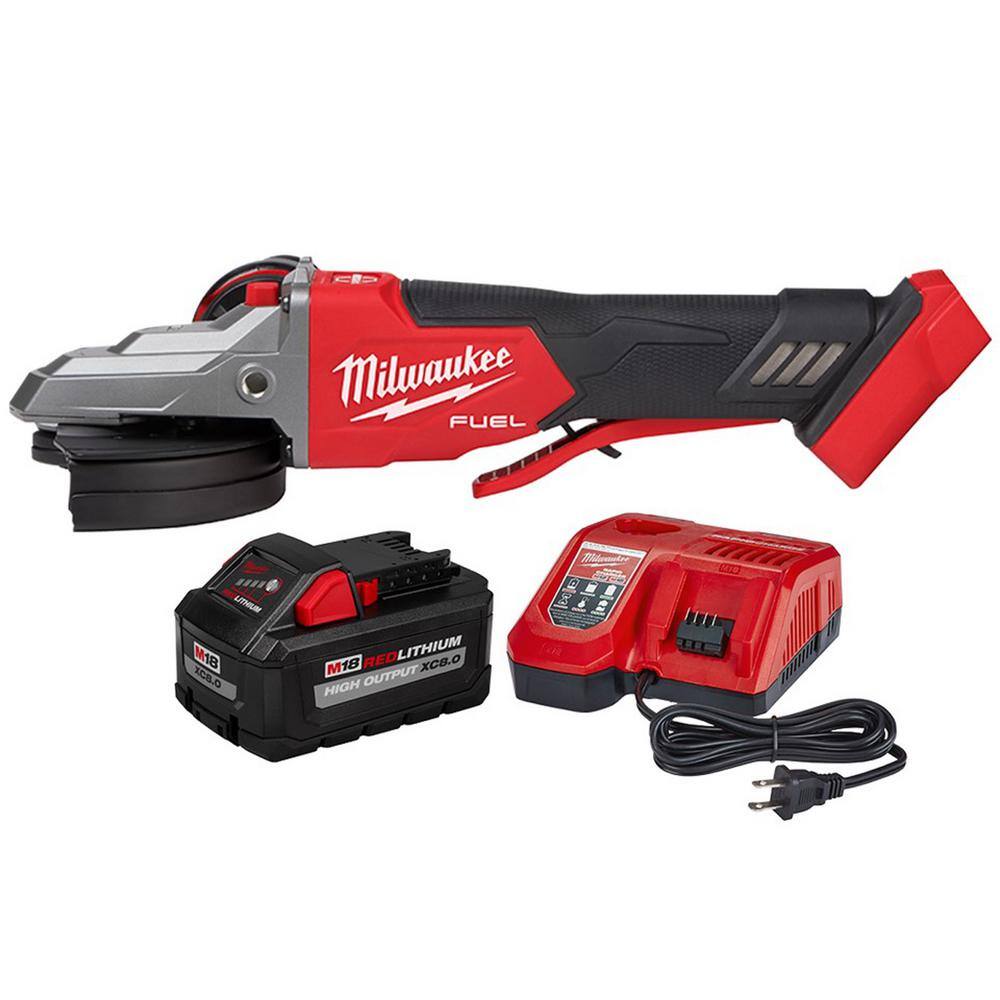 MW M18 FUEL 18-Volt Lithium-Ion Brushless Cordless 5 in. Flathead Braking Grinder with 8.0 Ah Battery and Charger 2886-20-48-59-1880