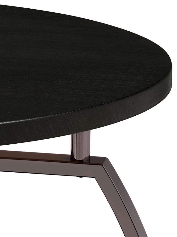 Dacre Round Coffee Table Dark Grey and Black Nickel   Modern   Coffee Tables   by Modon  Houzz