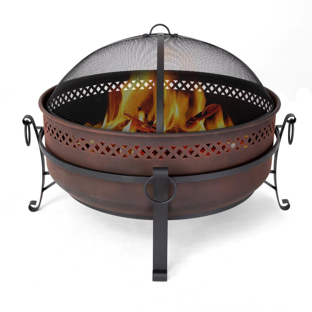 Atesun Outdoor Patio Fire Pit with Mesh Spark Screen 34