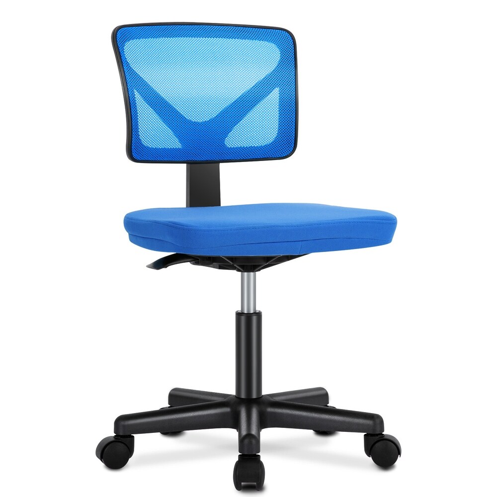 Armless Desk Chair Small Home Office Chair with Lumbar Support