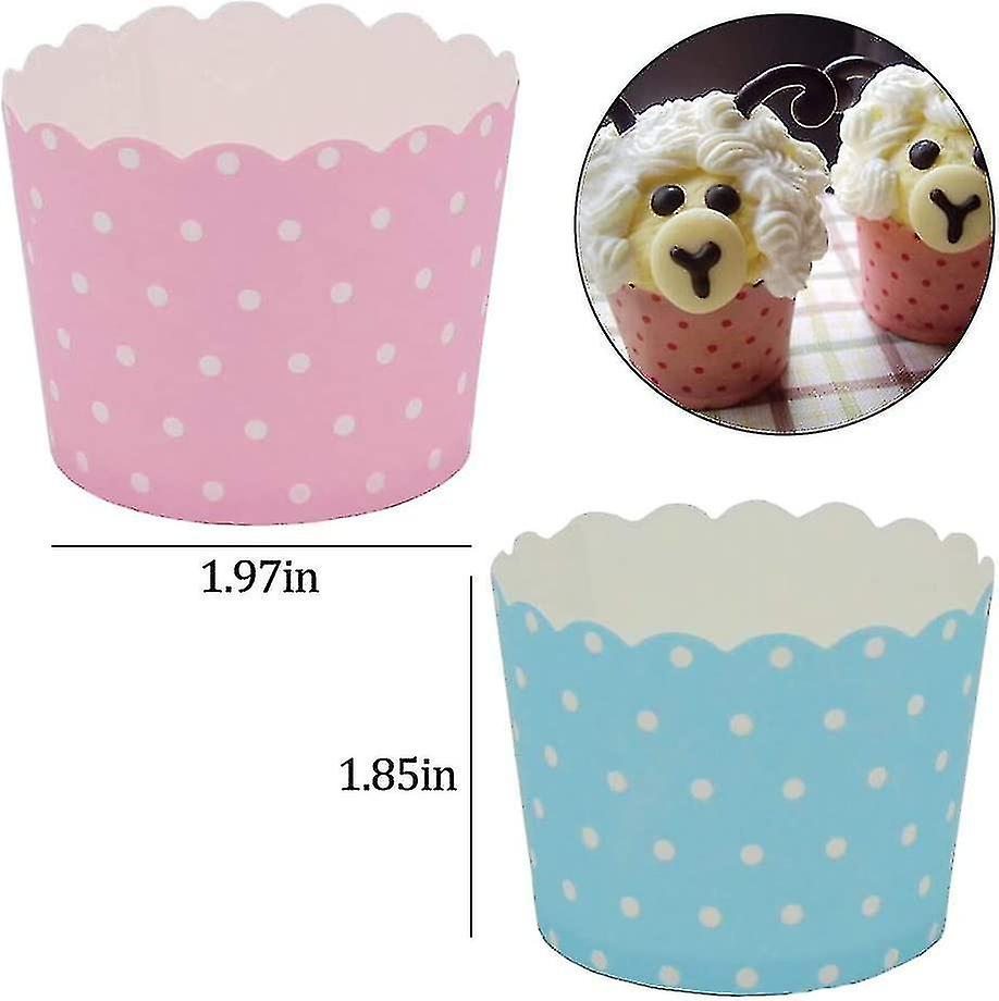 100 Pieces Paper Cupcake Cases For Muffins Cupcake Birthday Wedding Party Kitchen Baking 5 X 6 X 4.7