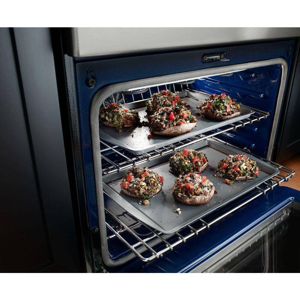 KitchenAid 6.7 cu. ft. Double Oven Electric Range with Self-Cleaning Convection Oven in Stainless Steel KFED500ESS