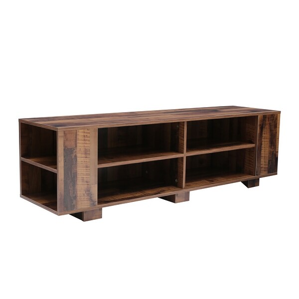 TV Stand for TVs up to 65-Inch， Modern Entertainment Center with 8 Open Shelves