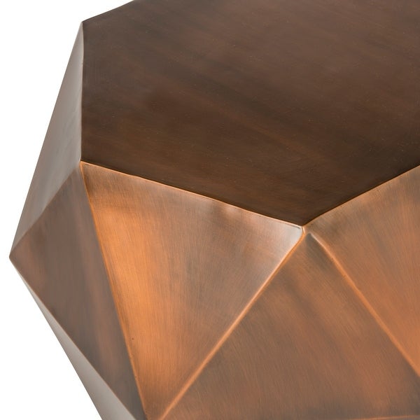 SAFAVIEH Astrid Copper Faceted Side Table - 21