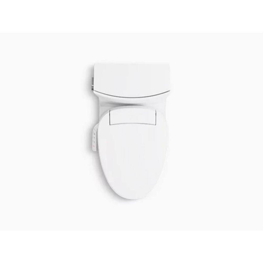 KOHLER Veil 1-Piece 1.28 GPF Dual Flush Elongated Toilet in White Seat Not Included K-1381-HC-0