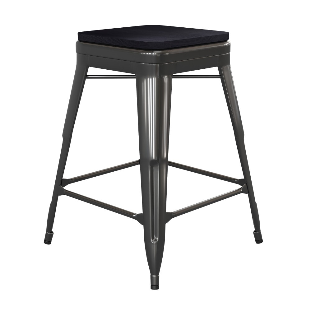 Weather Backless Commercial Bar Stool with Poly Resin Seat