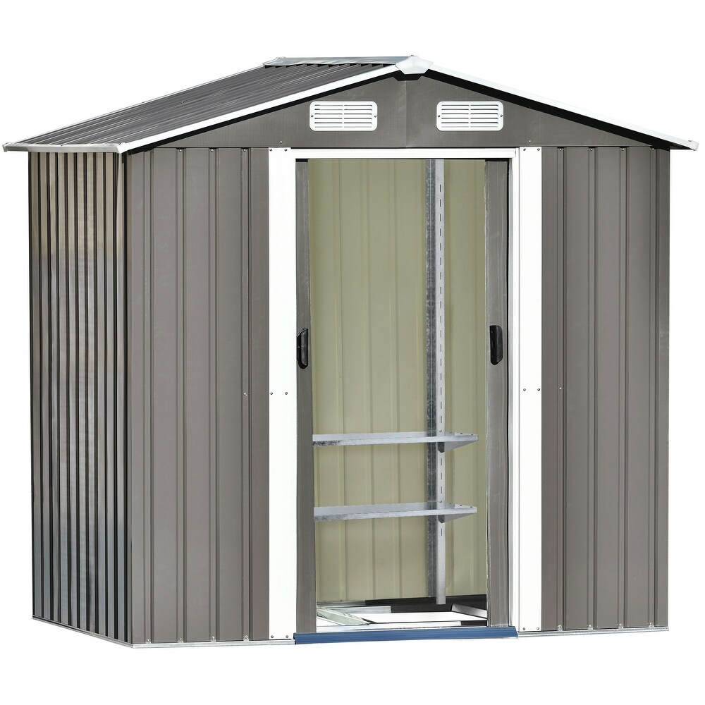 Metal Storage Shed with Adjustable Shelf and Vents