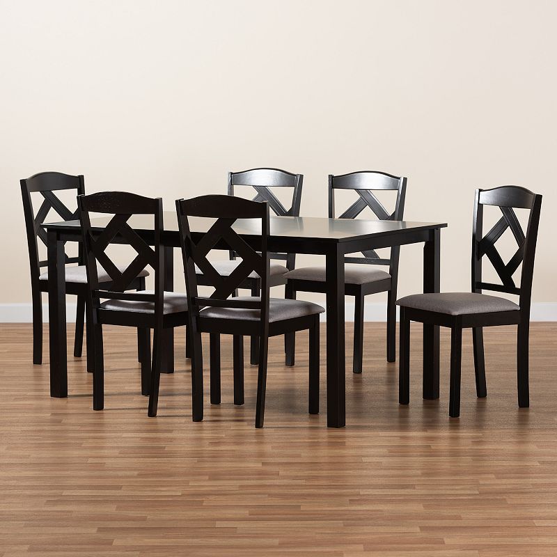 Baxton Studio Ruth Dining Table and Chair 7-piece Set