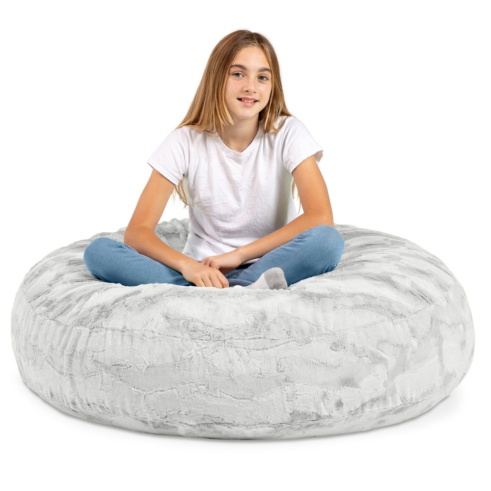 Jaxx Cocoon 4 Foot Kids Bean Bag Chair and Crash Pad   Faux Fur