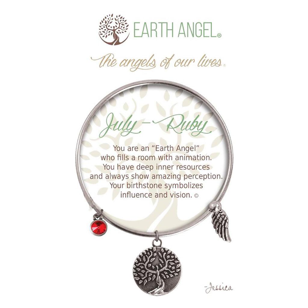 Earth Angel  July - Ruby Bracelet in Silver