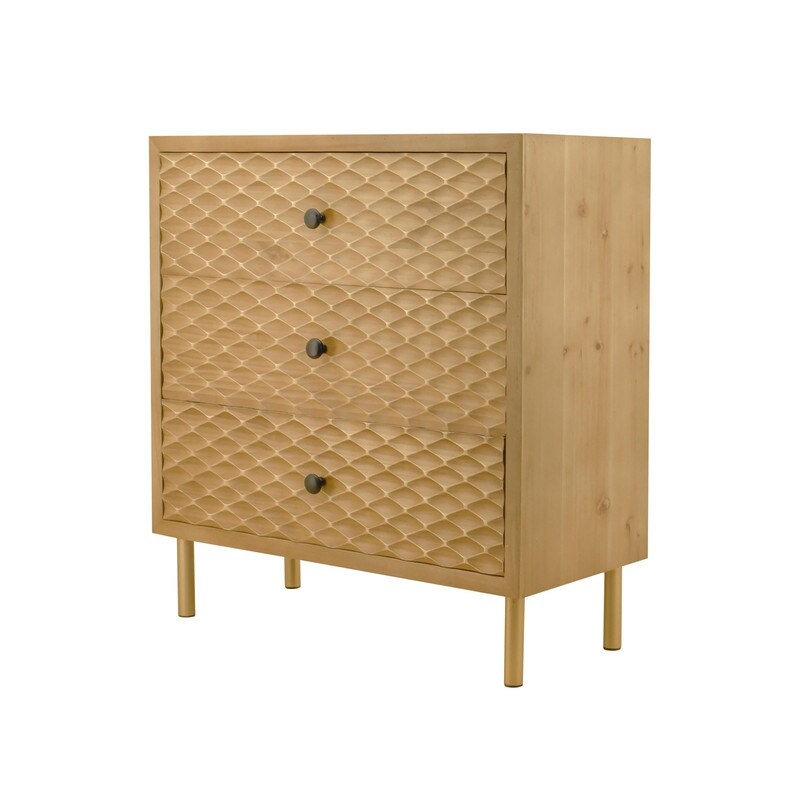 Wooden Accent Storage Cabinet with 3 Drawers