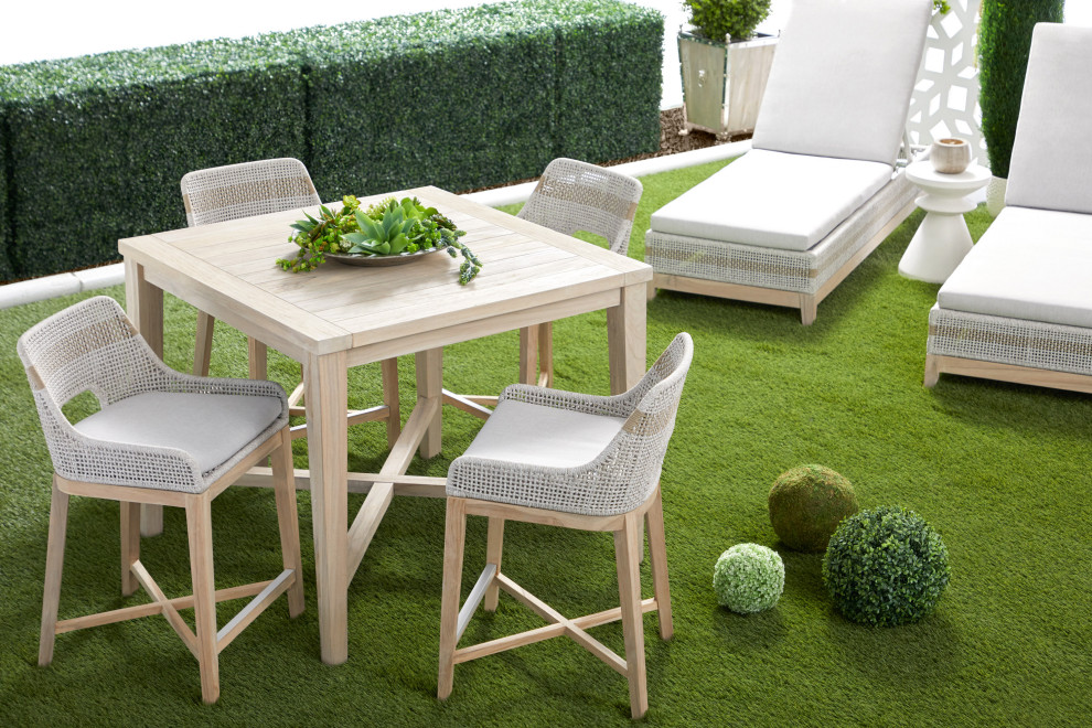 Carmel Outdoor 42 quotSquare Counter Table   Transitional   Outdoor Pub And Bistro Tables   by HedgeApple  Houzz