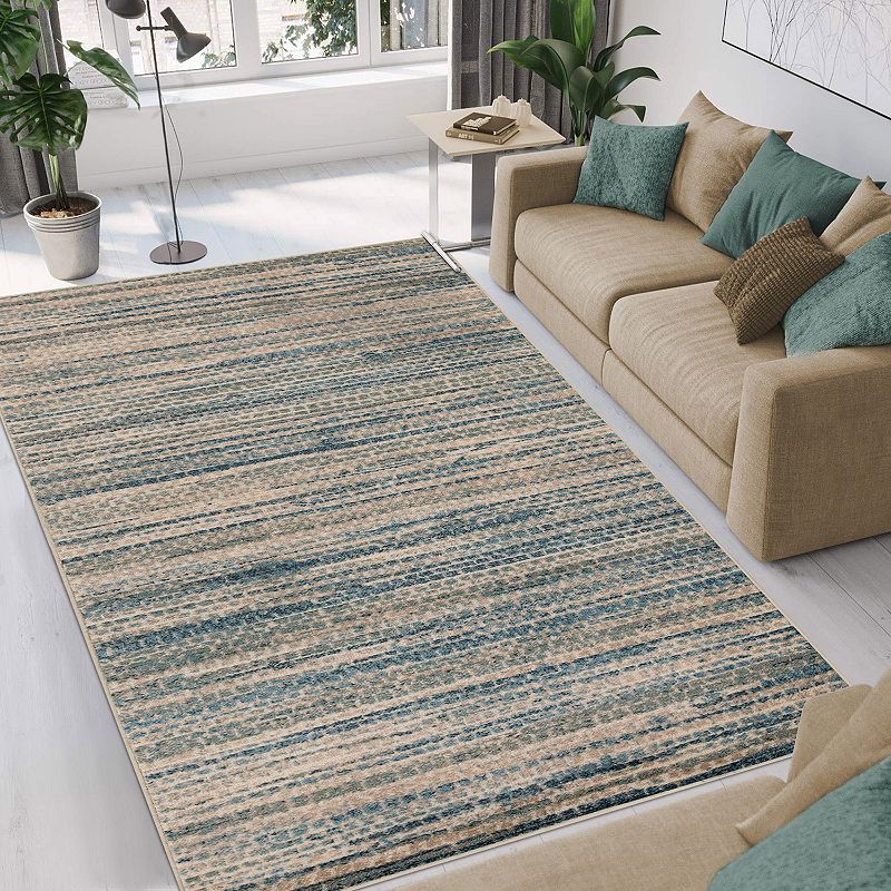 Superior Striped Pastel Indoor Area Rug