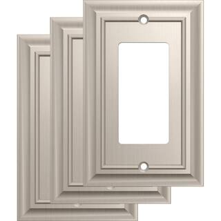 Derby 1-Gang Single DecoratorRocker Wall Plate Satin Nickel (3-Pack) W10244C-SN-K3