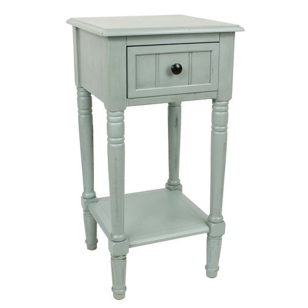 Simplify One Drawer Accent Table， Green