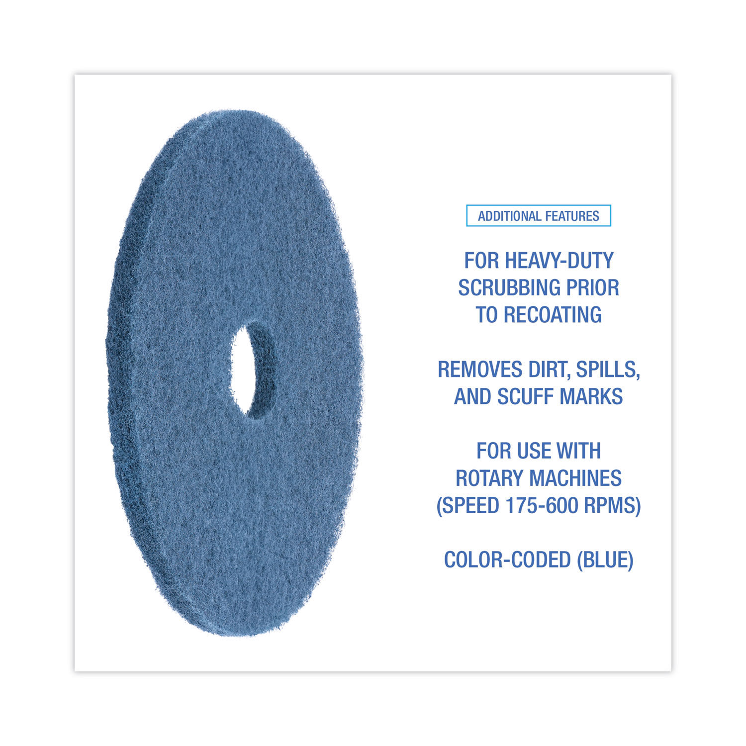 Scrubbing Floor Pads by Boardwalkandreg; BWK4020BLU