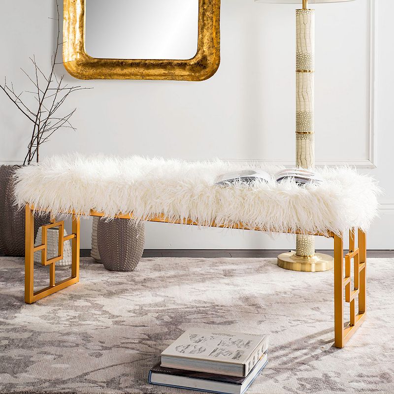 Safavieh Mera Faux Sheepskin Bench