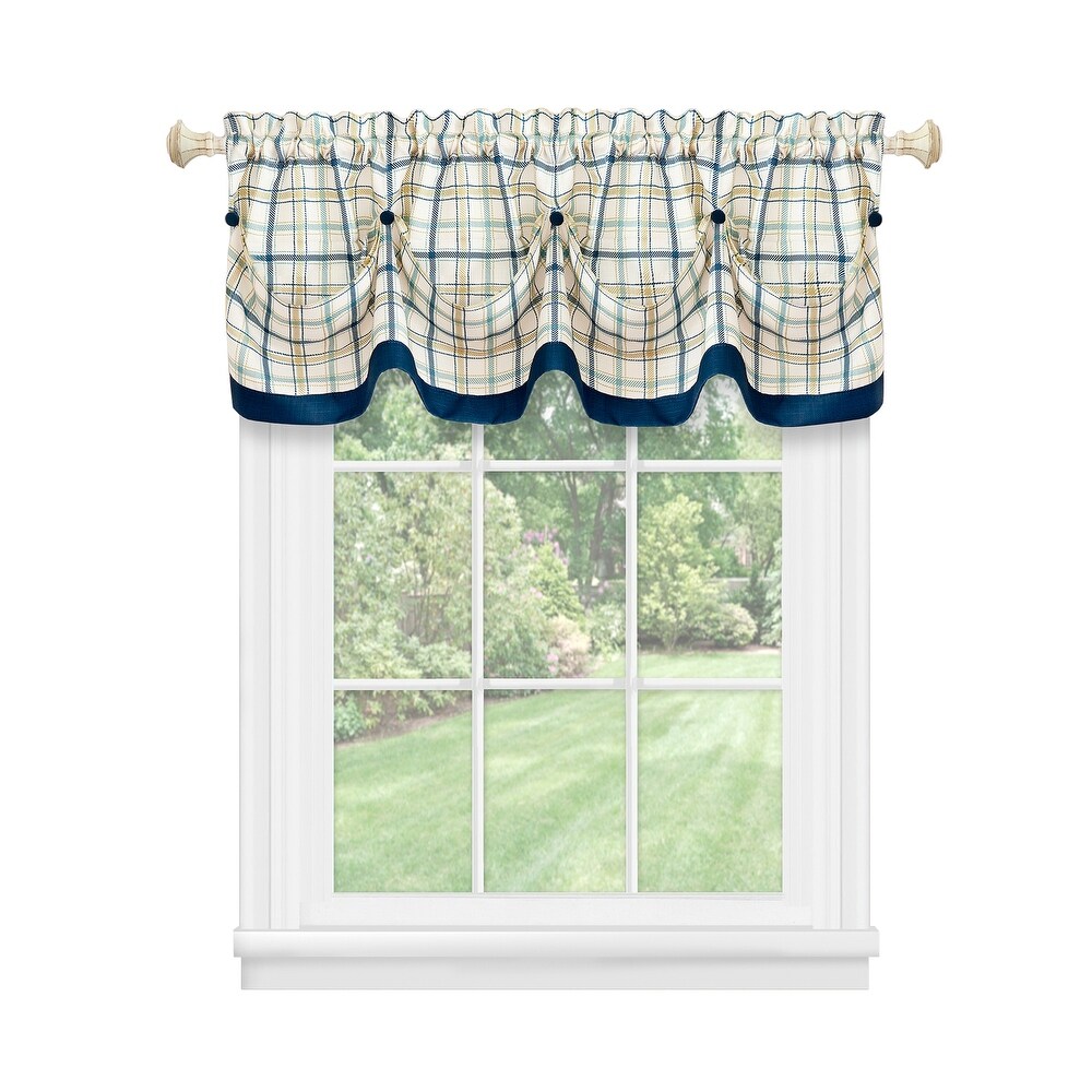 Tattersall Tuck Valance with Buttons   58x14