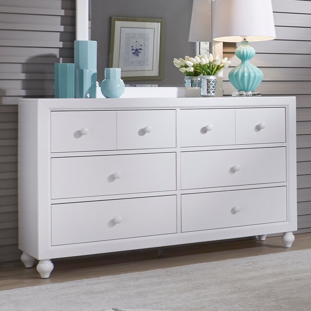 Copper Grove Cottage View White 6 Drawer Dresser