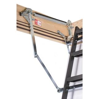 Fakro LMF 60 9 ft. 7.5 in. - 11 ft. 10 in. 25 in. x 56.5 in. Fire-Rated Insulated Metal Attic Ladder 350 lbs. Load Capacity 869238