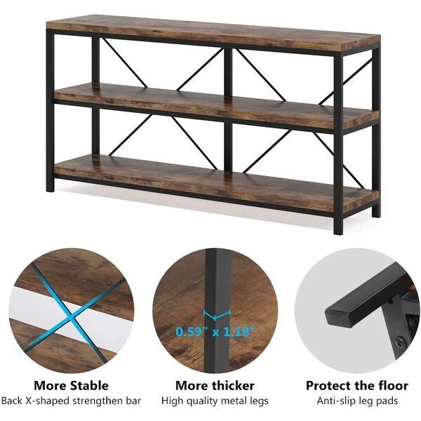 Sofa Table， 3 Tiers Console Table， Narrow Long Sofa Table