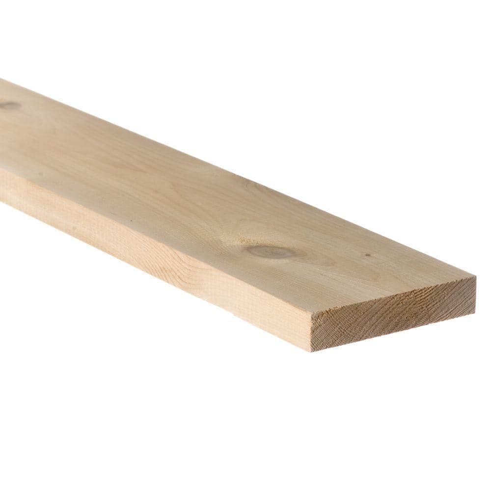 34 in. x 4 in. x 12 ft. Cedar Board S1S2E 0514352