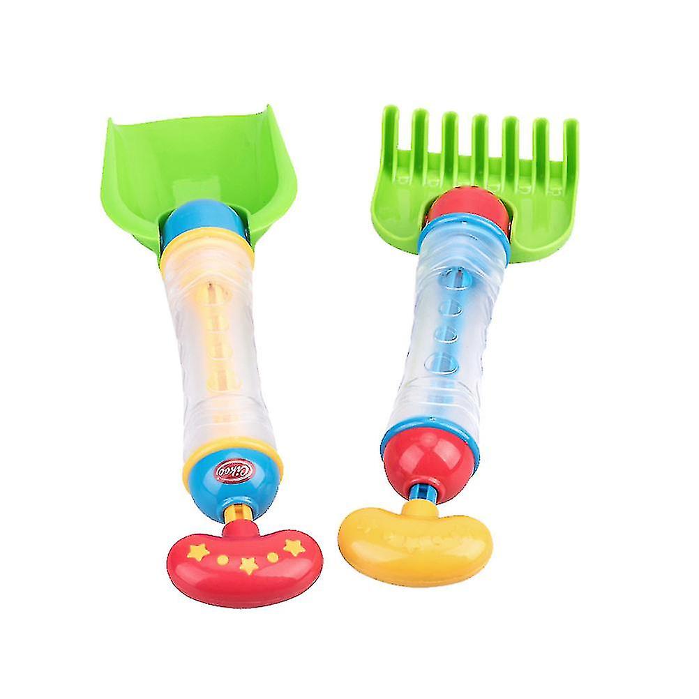 2pcs Kids Beach Scoop Rake Sand Toy With Water Blaster Funny Sand Dredging Beach Sandbox Toy