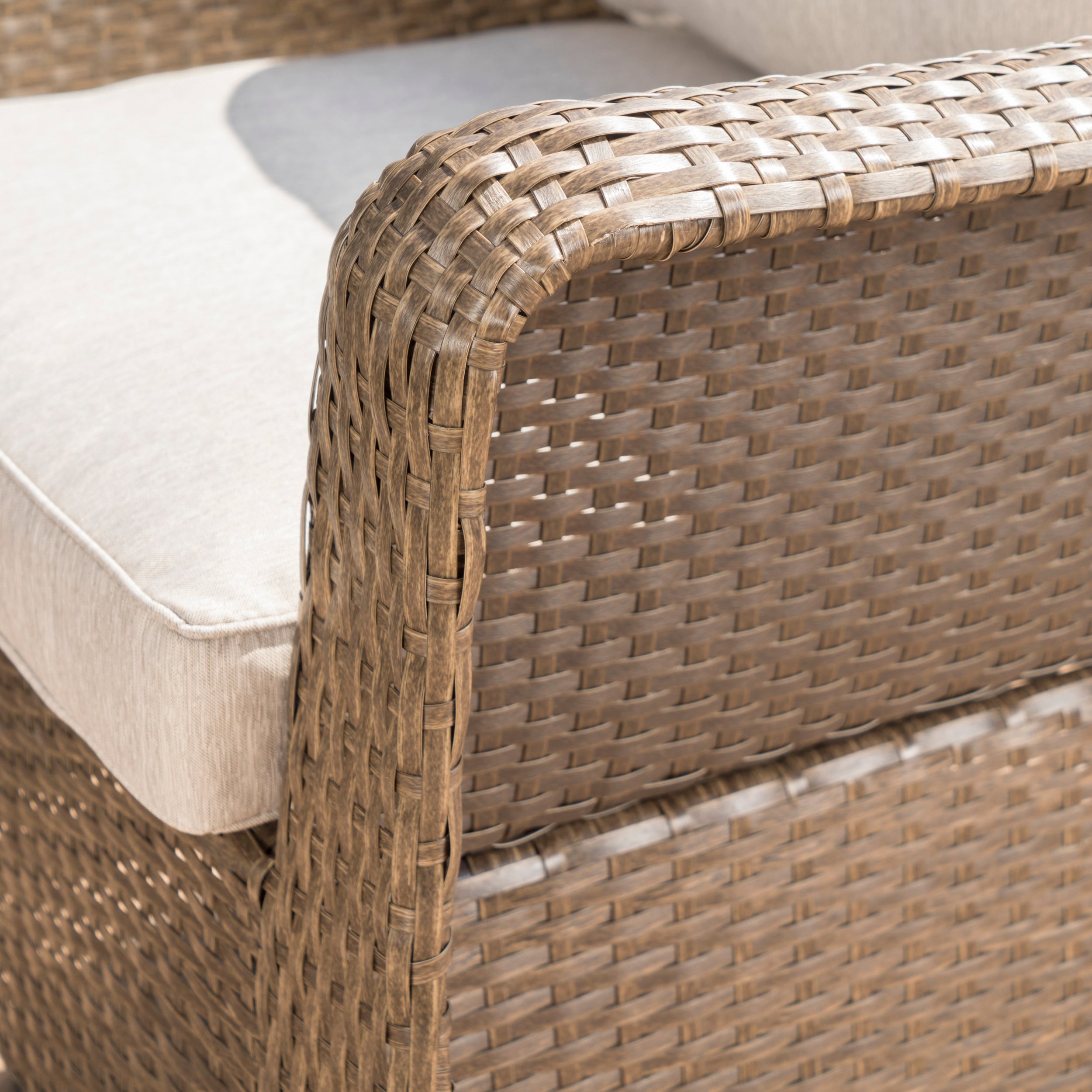 Linsten Outdoor Wicker Swivel Club Chairs and Side Table Chat Set