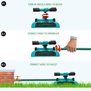 GrowGreen 360-Degree 3 Arm Rotating Lawn Sprinkler 04-PLS-HD