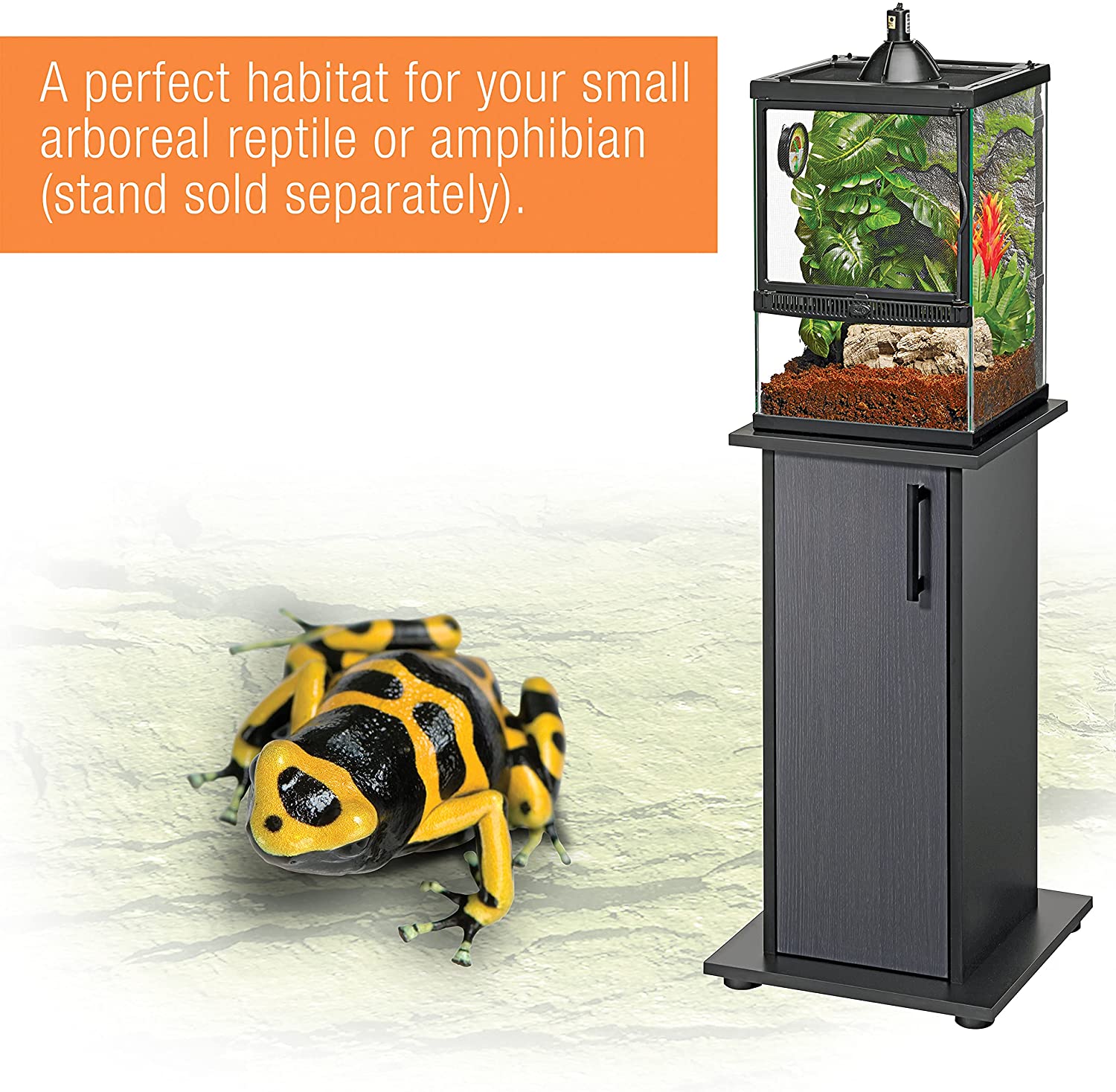 Zilla Tropical Vertical Habitat Starter Kit for Small Tree Dwelling Reptiles and Amphibians Like Geckos and Frogs