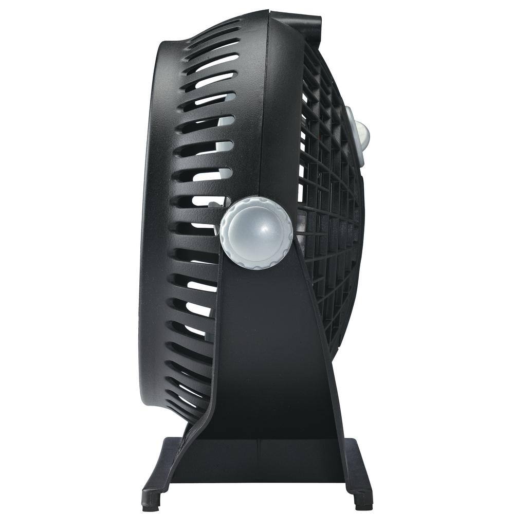 Lasko Breeze Machine 10 in. 2 Speed Black Desk Fan with 360 Degree Pivoting Fan Head 507