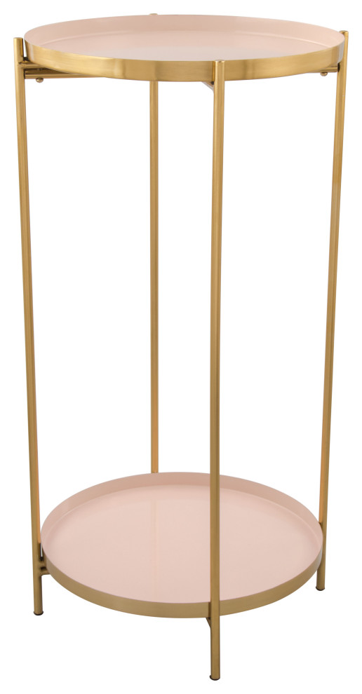 Jenna Side Table White  ampGold   Contemporary   Side Tables And End Tables   by reecefurniture  Houzz