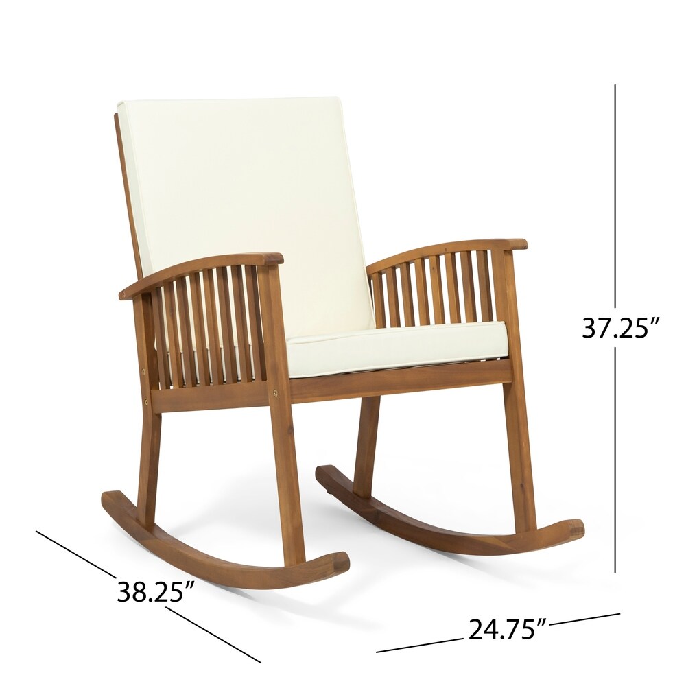 Casa Outdoor Acacia Wood Rocking Chair by Christopher Knight Home