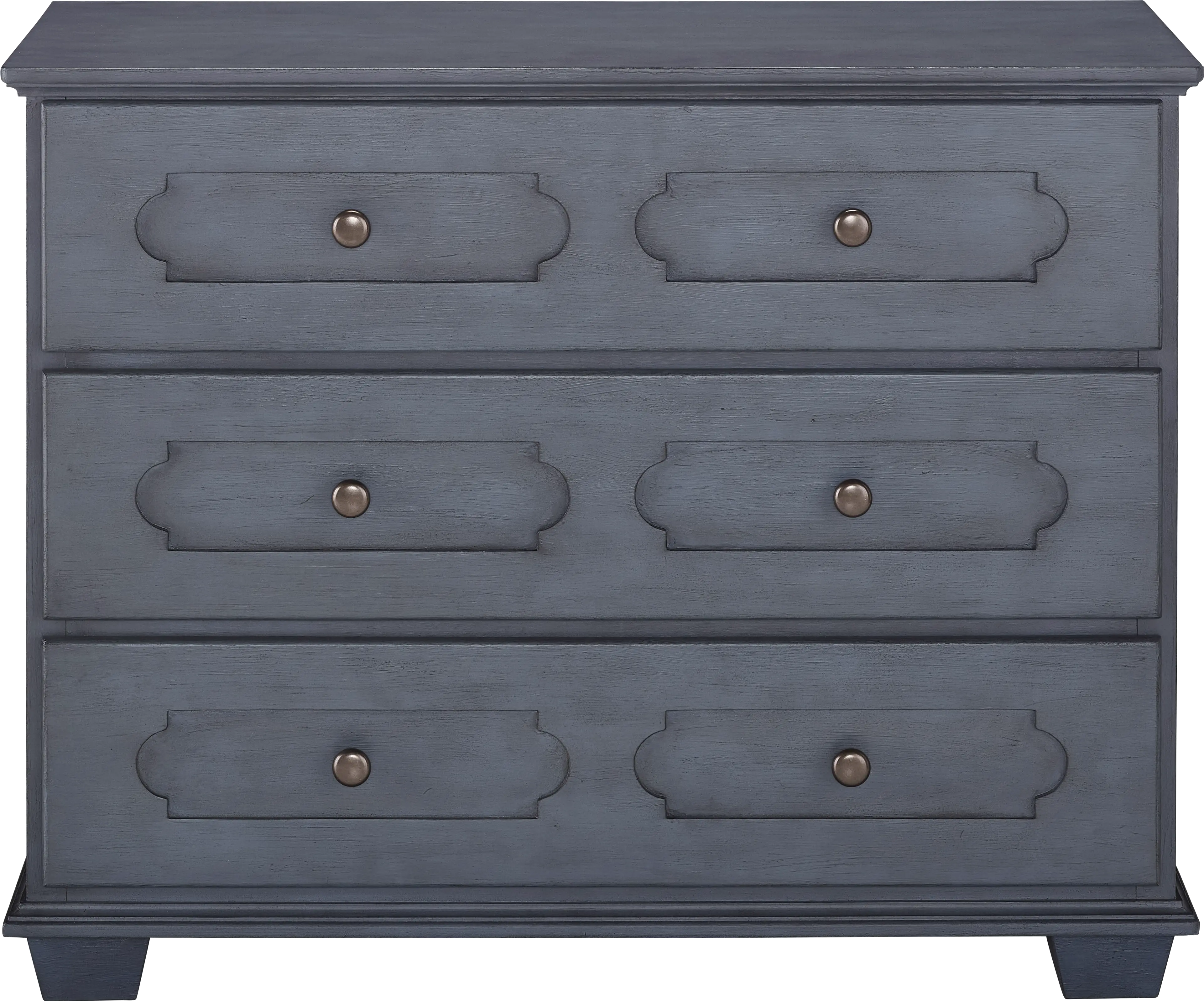 Modern Eclectic Blue 3 Drawer Chest