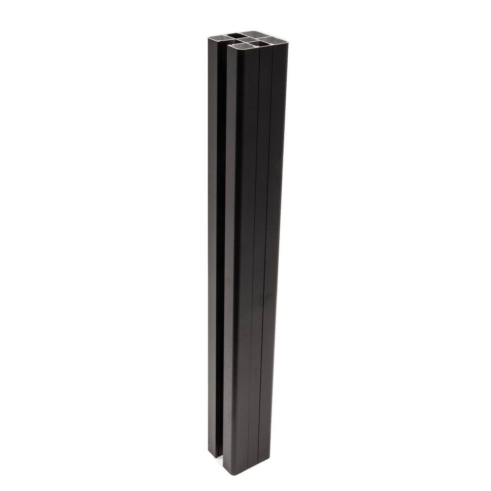 CREATIVE SURFACES Composite Fence Series 3.15 in. x 3.15 in. x 6 ft. Black Aluminum Fence Post HDPST0001