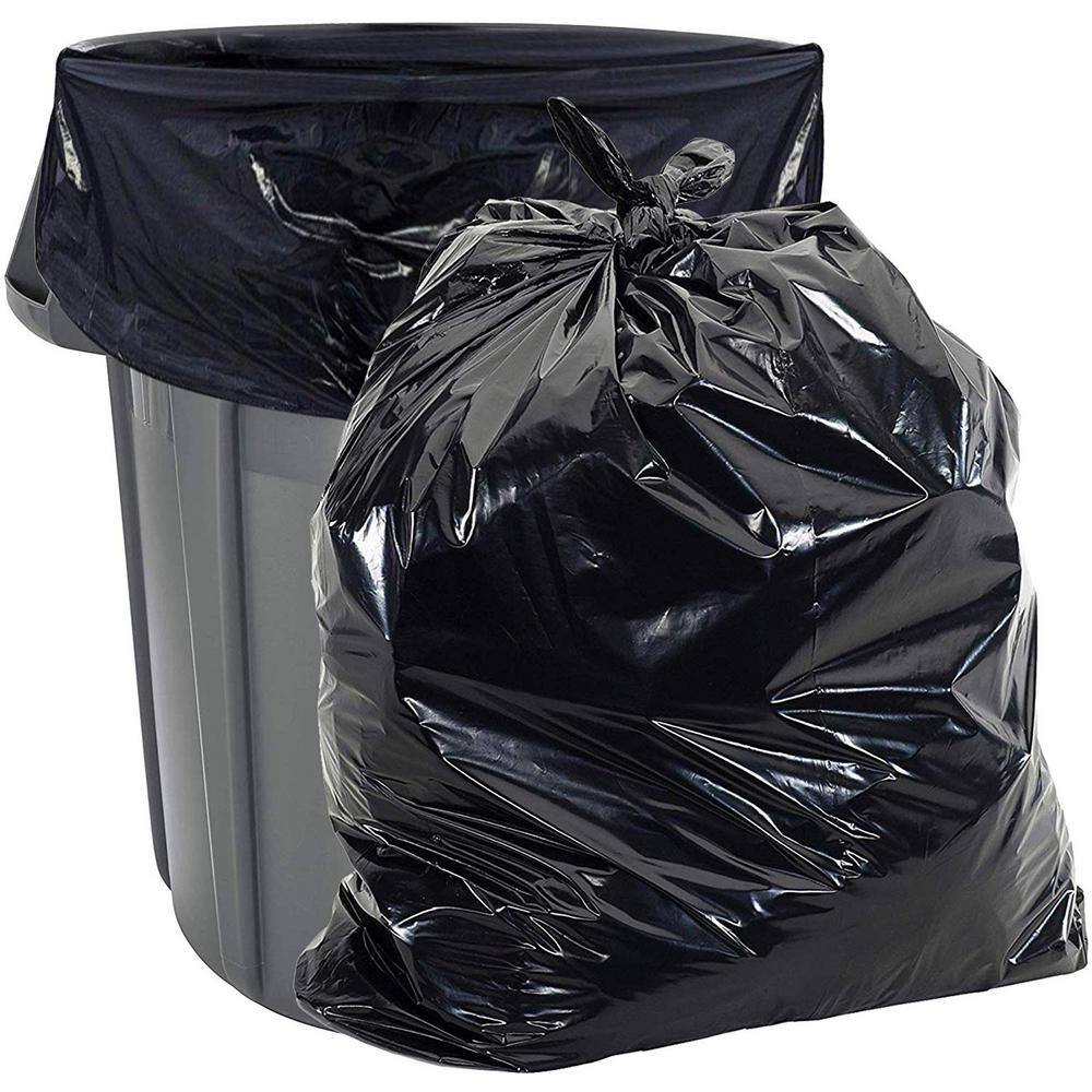 Aluf Plastics 56 Gal. Trash Bags 1.5 Mil (eq) Black Trash Can Liners 43 in. x 47 in. Pack of 100 for Contractor VCX-4347X