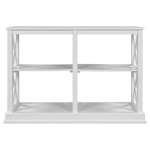 Console Table with 3-Tier Open Storage Spaces and 