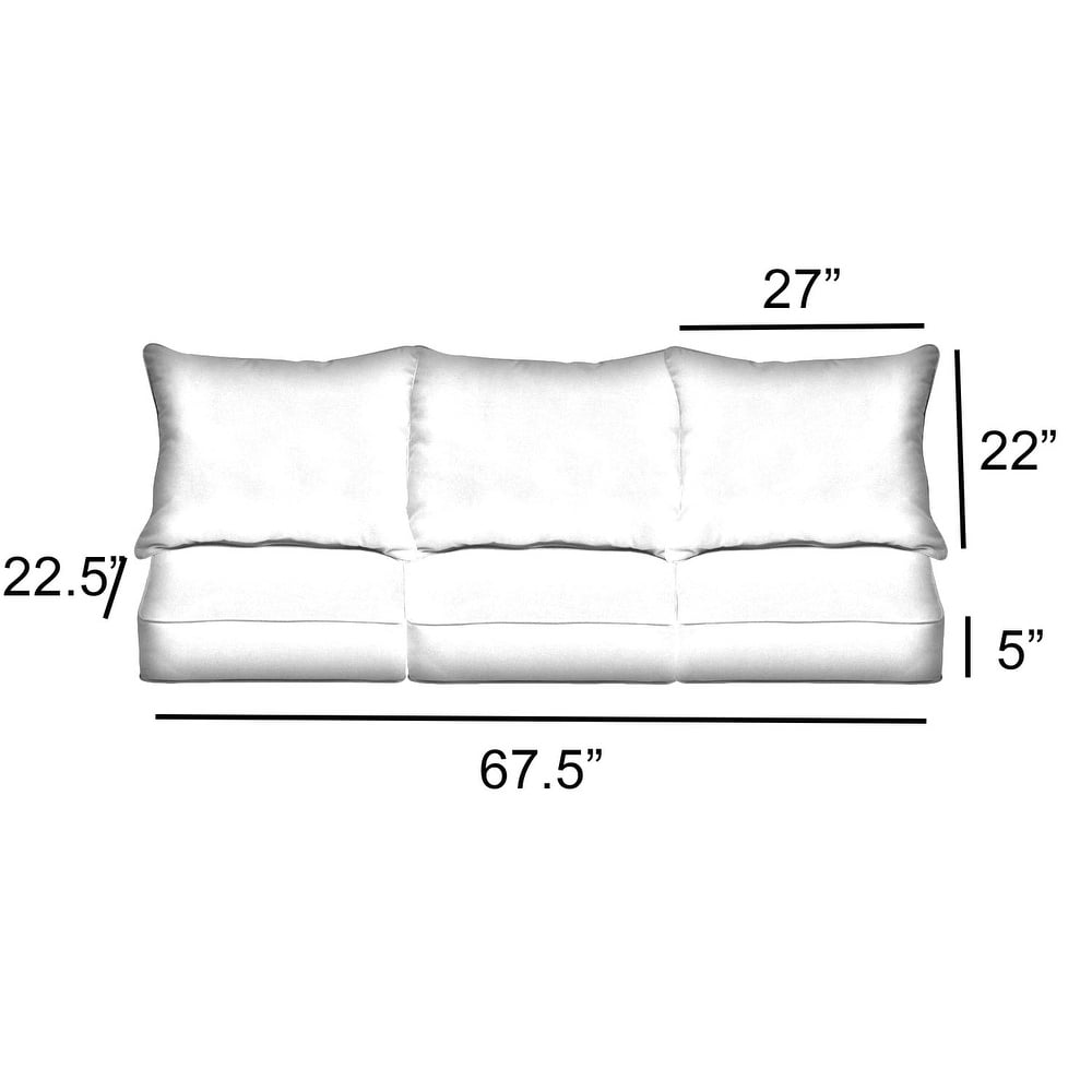 Humble + Haute Pensacola Multi Outdoor/Indoor Deep Seating Pillow and Cushion Set 22.5in x 22.5in x 5in