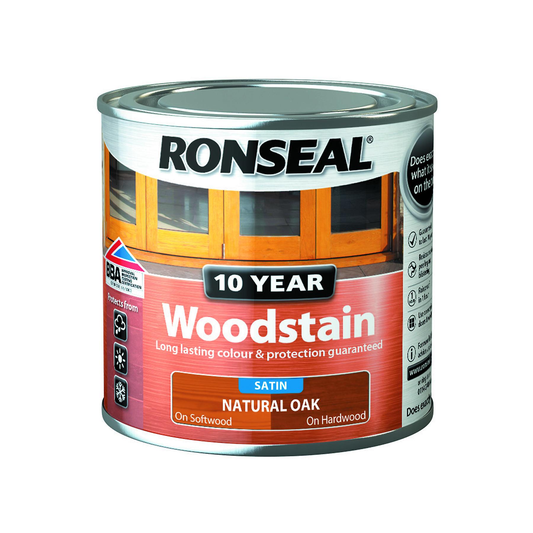 Ronseal 10 Year Woodstain Satin 250ml Natural Oak