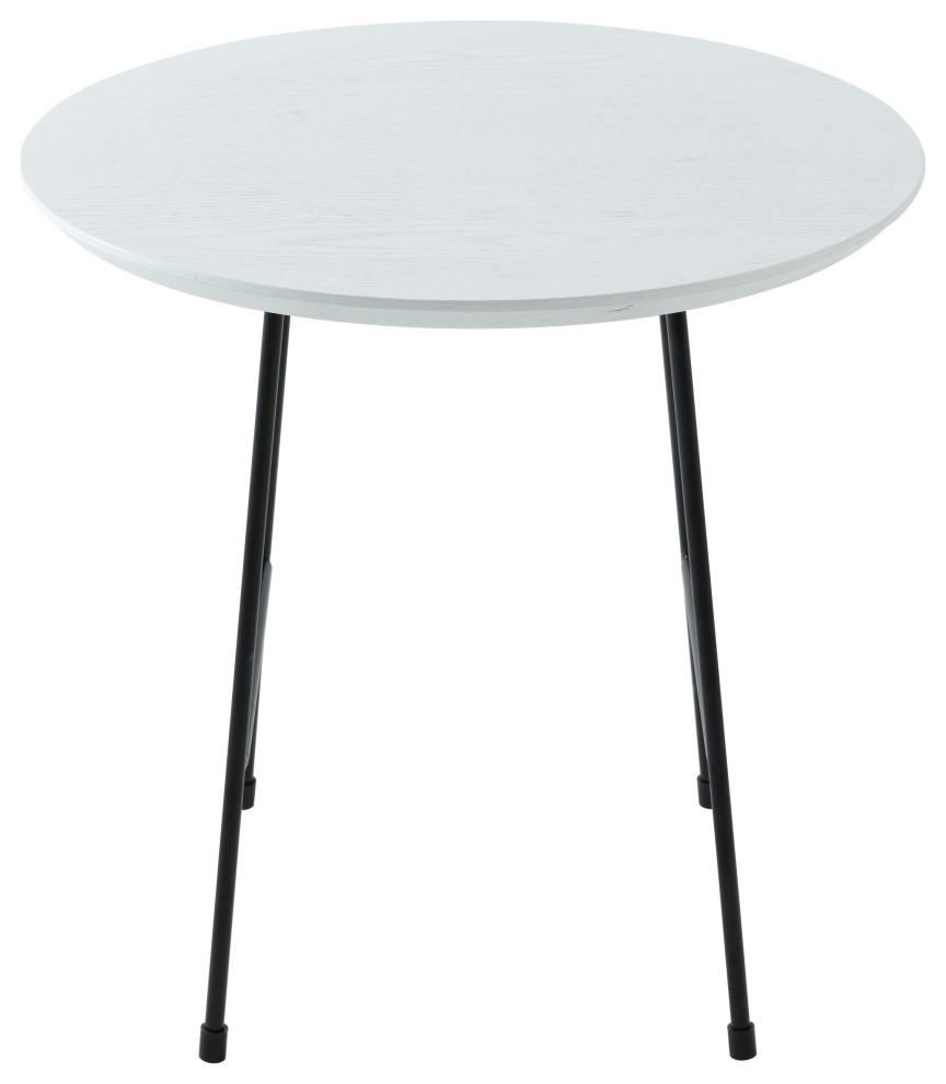 LeisureMod Rossmore Modern Round Side Table With Black Steel Frame   Midcentury   Side Tables And End Tables   by LeisureMod  Houzz