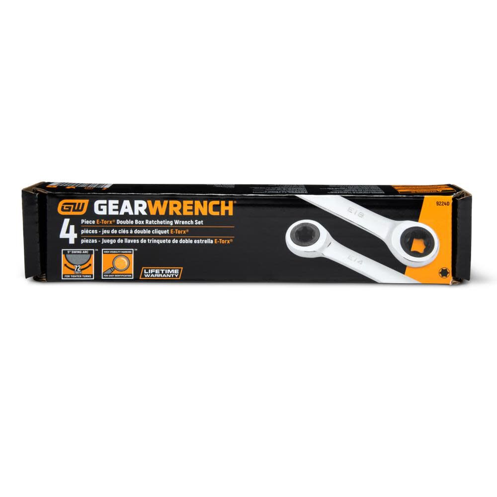 GEARWRENCH 4 Pc E-Torx Double Box Ratcheting Wrench Set 9224D from GEARWRENCH