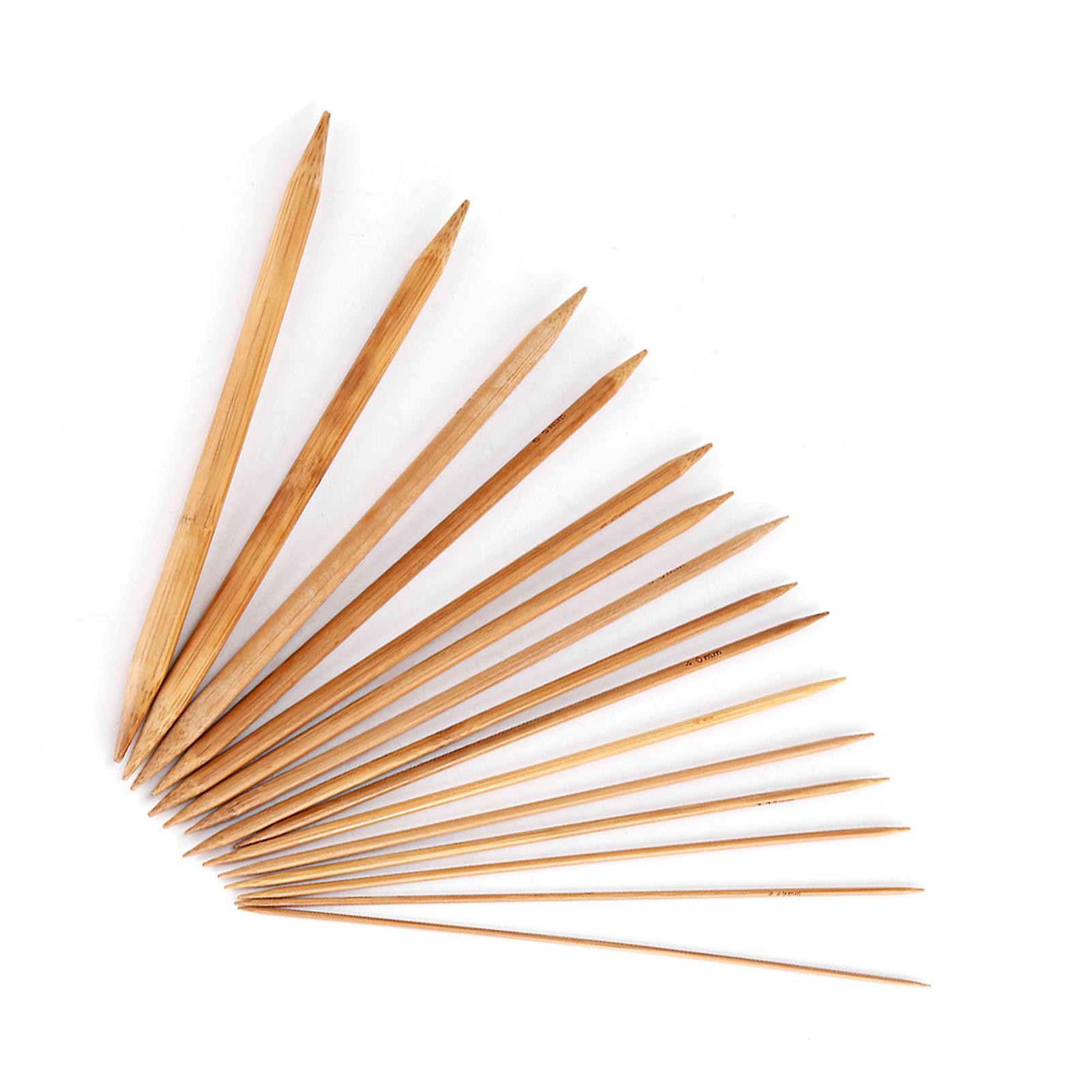 Bamboo Knitting Needles Smooth Double Pointed Set 15 Sizes From 2mm To 10mm