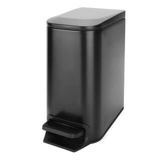 Dracelo Small Bathroom Trash Can with Lid Soft Close in Matt Black B08Q7MMJHH