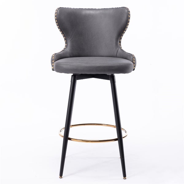 Modern Set of 2 Bar Chairs Bar Stools with Metal Legs