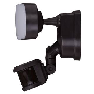 VAXCEL Lamdba 2-Light Integrated LED Outdoor Motion Sensor Linkable Adjustable Security Flood Light Bronze T0625