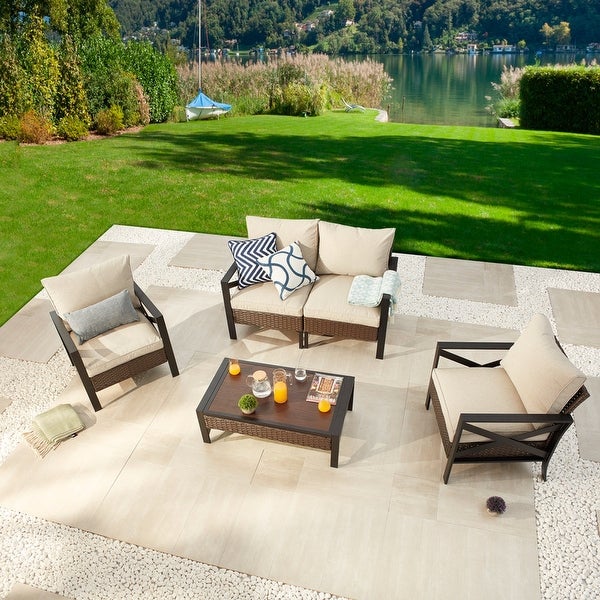 X-Arm 5-Piece Outdoor Conversation Set - Overstock - 33035704