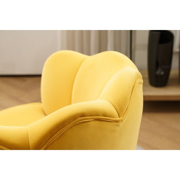 Shell shape velvet fabric Armchair accent chair with gold legs for living room and bedroom